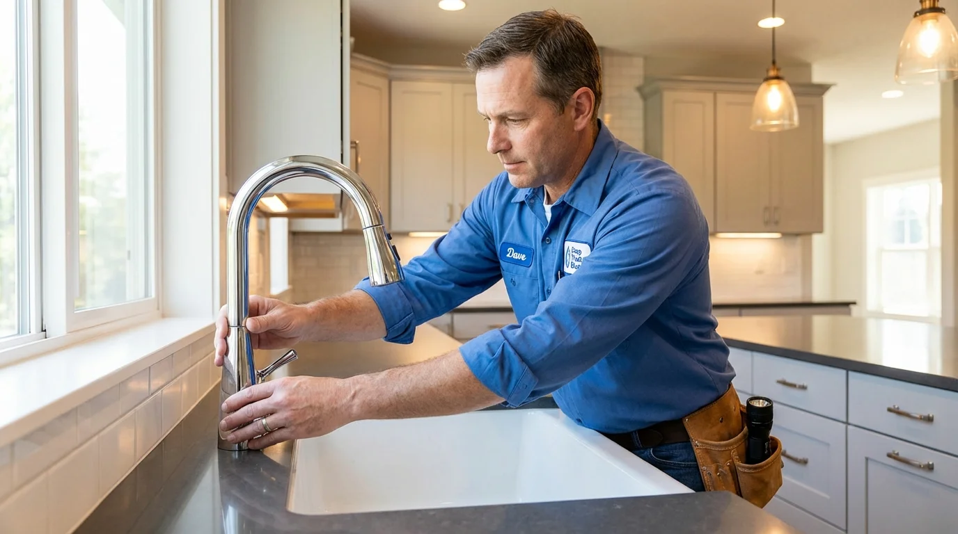 Kitchen faucet installation by Johns Plumbing LLC in Gnadenhutten