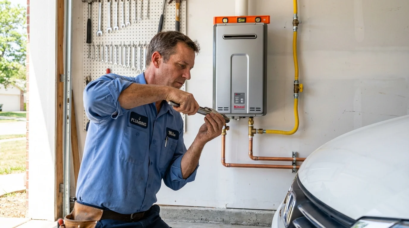 Tankless water heater installation by a Johns Plumbing LLC plumber in Gnadenhutten